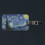 Étiquette À Bagage "Nuit étoilée" par Van Gogh<br><div class="desc">Ce design présente une reproduction en très haute résolution du célèbre tableau "Starry Night" de Van Gogh.</div>