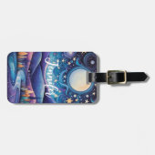 Étiquette À Bagage Nuit lunaire Big Moon Paysage (Devant horizontal)