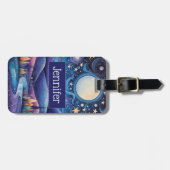 Étiquette À Bagage Nuit lunaire Big Moon Paysage (Devant horizontal)