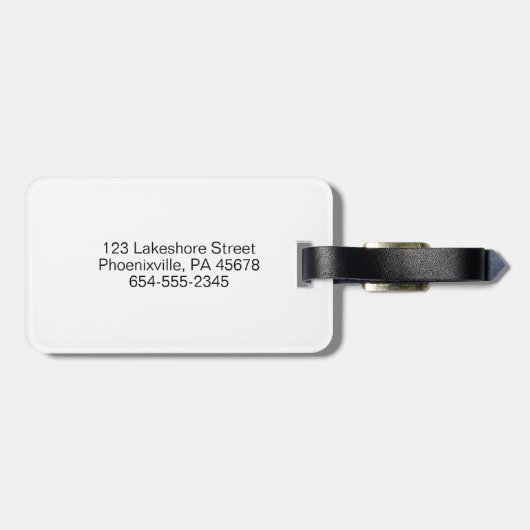 Étiquette À Bagage Numéro d'adresse du script moderne Bagage (Dos horizontal)