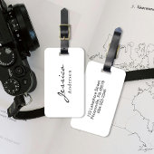 Étiquette À Bagage Numéro d'adresse du script moderne Bagage