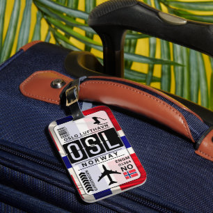 Étiquette À Bagage Numéro de bagage du code de l'aéroport OSL Norvège