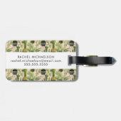 Étiquette À Bagage Oasis intérieure | Motif de ligne Plante (Dos horizontal)