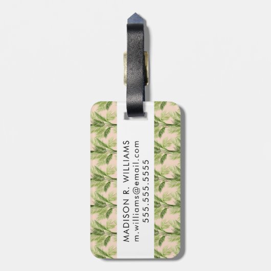 Étiquette À Bagage Oasis intérieure | Motif Palm Tree (Dos Vertical)