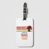 Étiquette À Bagage Observation de Bigfoot à Travis Texas (Devant Vertical)