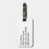 Étiquette À Bagage Océan bleu et blanc Conception de Mandala Nautique (Dos Vertical)