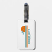 Étiquette À Bagage Ocean City Maryland Sun Palm Trees (Dos Vertical)