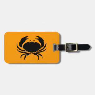 Étiquette À Bagage Ocean Glow_Black sur Orange Crab_personalisé