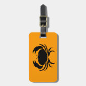 Étiquette À Bagage Ocean Glow_Black sur Orange Crab_personalisé (Devant Vertical)