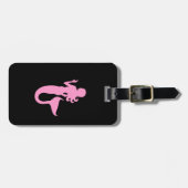 Étiquette À Bagage Océan Glow_Pink-on-Black Mermaid_personalized (Devant horizontal)
