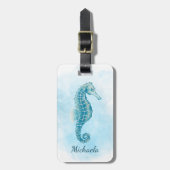 Étiquette À Bagage Océan marin aquarelle (Devant Vertical)
