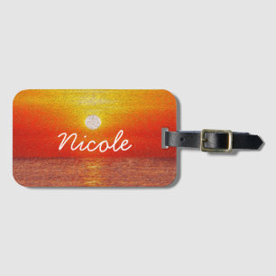 Étiquette À Bagage Ocean Sunset Summer Beach Waves personnalisée Lugg