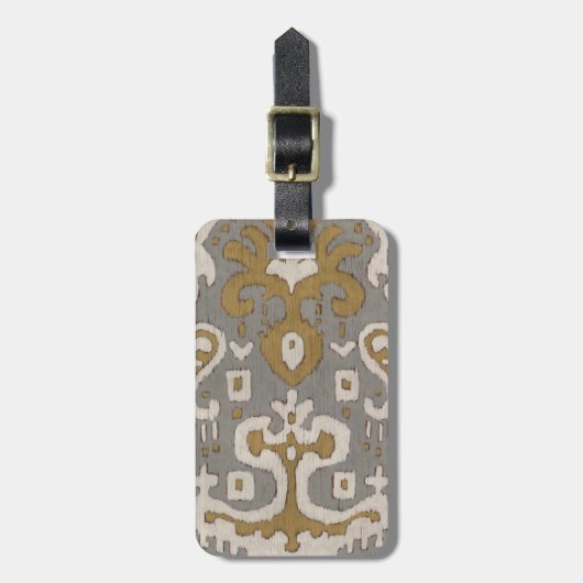 Étiquette À Bagage Ochre Ikat I (Devant Vertical)