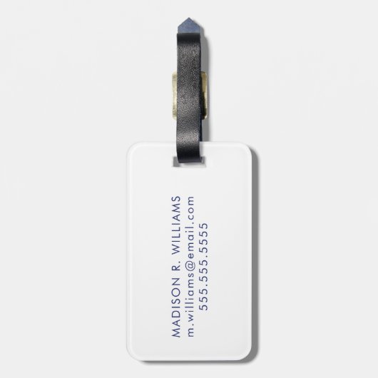 Étiquette À Bagage Octopus bleu (Dos Vertical)