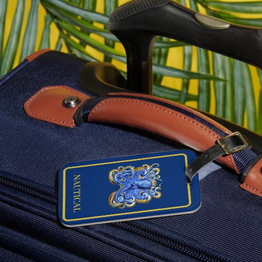 Étiquette À Bagage Octopus Elegant Blue Booking Personnel (Insitu Rectoal 3)