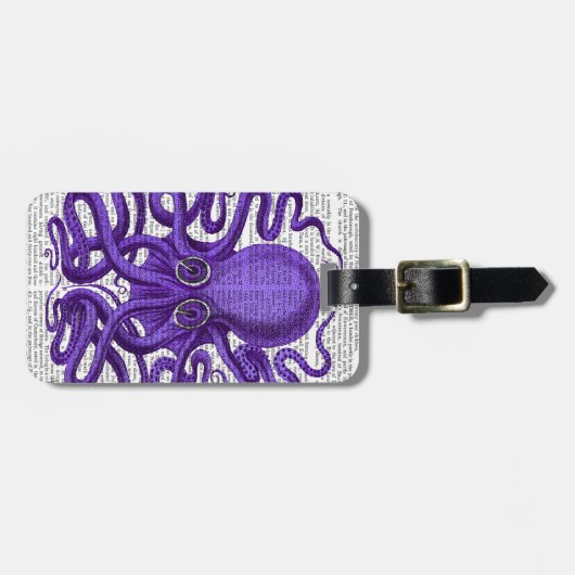 Étiquette À Bagage Octopus pourpre (Devant horizontal)