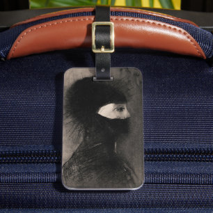 Étiquette À Bagage Odilon Redon Armor. Femme sombre face Symbolisme a
