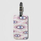 Étiquette À Bagage Oeil malin Illustré Oeil arc-en-ciel (Devant Vertical)