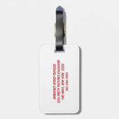 Étiquette À Bagage Oeillets rouges à Brocade (Dos Vertical)