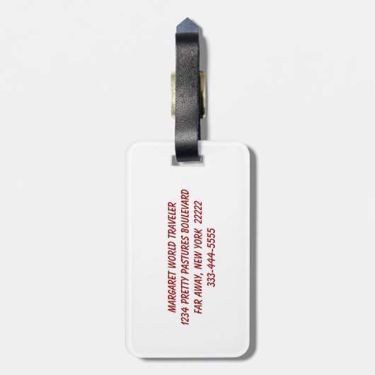 Étiquette À Bagage Oeillets rouges à Brocade (Dos Vertical)