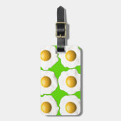 Étiquette À Bagage OEufs pop art mignons sur arrière - plan vert citr (Devant Vertical)
