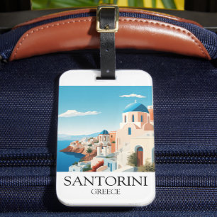 Étiquette À Bagage Oeuvre classique de Santorin - Grec Vintage