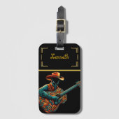 Étiquette À Bagage Oeuvre raffinée de guitare Cowboy (Devant Vertical)