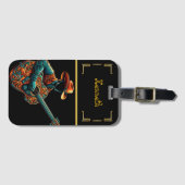 Étiquette À Bagage Oeuvre raffinée de guitare Cowboy (Devant Horizontal)