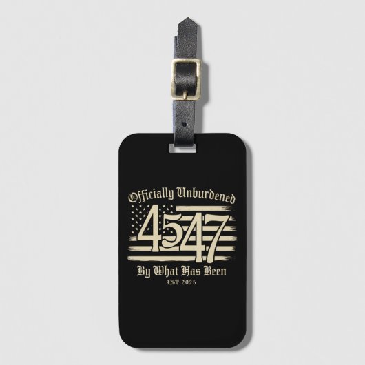 Étiquette À Bagage Officiellement Déchargé Par Ce Qui A Été Trump 45 (Devant Vertical)