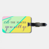 Étiquette À Bagage Oh les endroits vous irez des couleurs lumineuses (Dos horizontal)