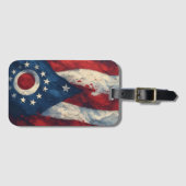 Étiquette À Bagage Ohio State Flag Design | Buckeye State Pride Gift  (Devant Horizontal)