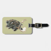 Étiquette À Bagage Oie amusante avec casque (Devant horizontal)