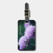 Étiquette À Bagage Oignon de Scallion Violet Fleur Personnalisé (Devant Vertical)