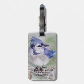 ÉTIQUETTE À BAGAGE OISEAU BLEU DE PARADIS (Dos Vertical)