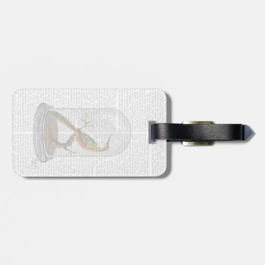 Étiquette À Bagage Oiseau Dans Bell Jar (Dos horizontal)