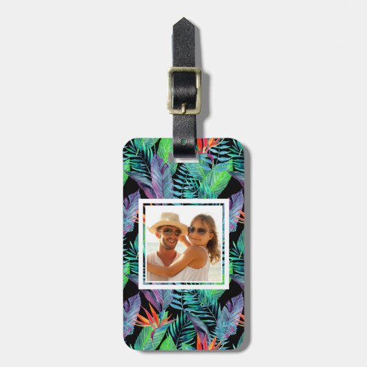 Étiquette À Bagage Oiseau d'aquarelle de photo du paradis fait sur (Devant Vertical)