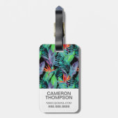 Étiquette À Bagage Oiseau d'aquarelle de photo du paradis fait sur (Dos Vertical)