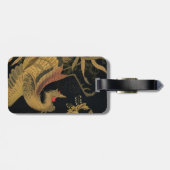 Étiquette À Bagage Oiseau de coq d'or Classique japonais Antique (Dos horizontal)