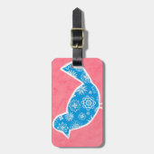 Étiquette À Bagage Oiseau décoratif avec Motifs sur Arrière - plan ro (Devant Vertical)