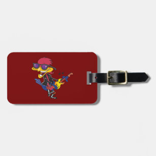Étiquette À Bagage Oiseau Roadrunner Rockstar Jouant de la Guitare