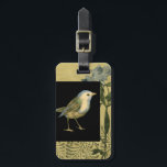 Étiquette À Bagage Oiseau sur Noir et Arrière - plan Vintage<br><div class="desc">Cette image est simple et belle à ajouter sur n'importe quel produit offert et plaira à tout amateur d'art vintage. Le carré noir met l'accent sur les couleurs de l'oiseau et de l'arrière - plan jaune.  Choisissez cette oeuvre pour votre prochain produit Zazzle.</div>