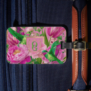 Étiquette À Bagage Oiseaux de paradis maximalistes floraux
