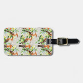 Étiquette À Bagage Oiseaux exotiques sur la dentelle (Devant horizontal)