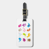 Étiquette À Bagage Oiseaux mignons colorés (Devant Vertical)
