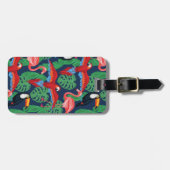 Étiquette À Bagage Oiseaux tropicaux dans des couleurs lumineuses (Devant horizontal)