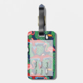 Étiquette À Bagage Oiseaux tropicaux dans des couleurs lumineuses (Dos Vertical)