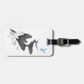 Étiquette À Bagage Oiseaux volants Illusion de l'ombre à la main Cool (Devant horizontal)