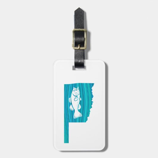 Étiquette À Bagage Oklahoma Wave Fishing (Devant Vertical)