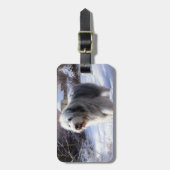 Étiquette À Bagage Old English Sheepdog Laisser neiger Noël (Devant Vertical)