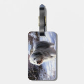 Étiquette À Bagage Old English Sheepdog Laisser neiger Noël (Dos Vertical)